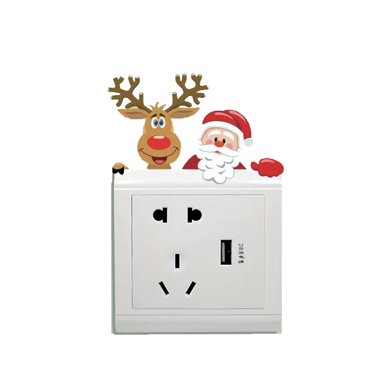Кросс-бордерные мультяшные наклейки для выключателей рождественская серия наклейки для стен