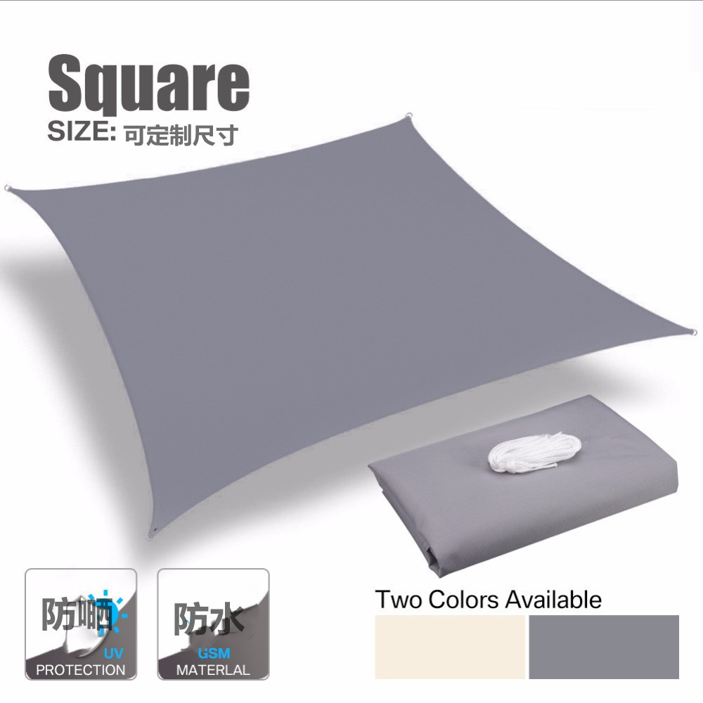 Outdoor Courtyard Sunshade in Stock Thickened Polyester Oxford Cloth Waterproof Four-Corner Sail Anti-Uv Canopy Awning