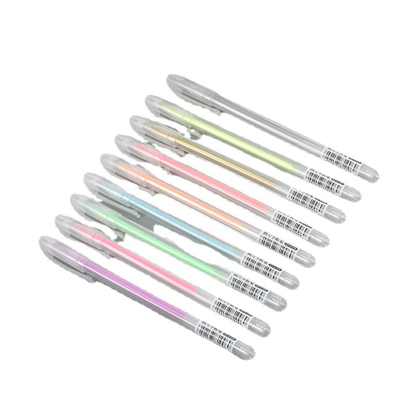 High-gloss pastel gel pen full needle head color hand account pen animation outline pen DIY black cardboard Pearl pen