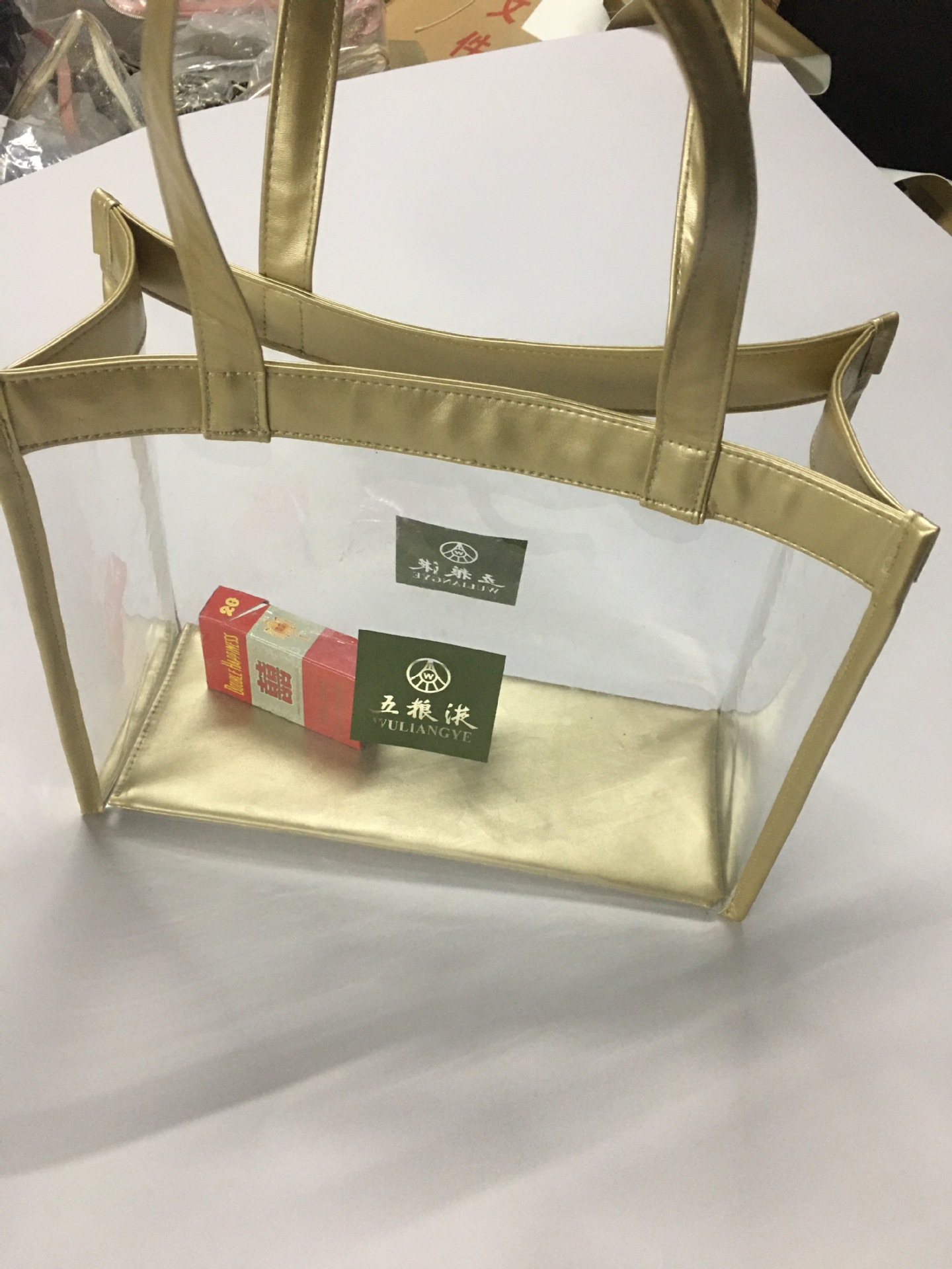 Wuliangye Wine Bag Manufacturer Customized Wuliangye Pvc Transparent Bag Wine Bag Packaging Handbag Linen Bag Cotton Bag