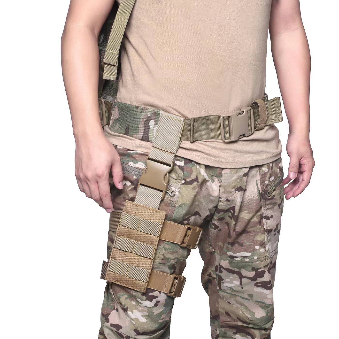 Tactical multi-function leg hanging Molle system analog leg bag real person CS outdoor sports accessories leggings waist bag