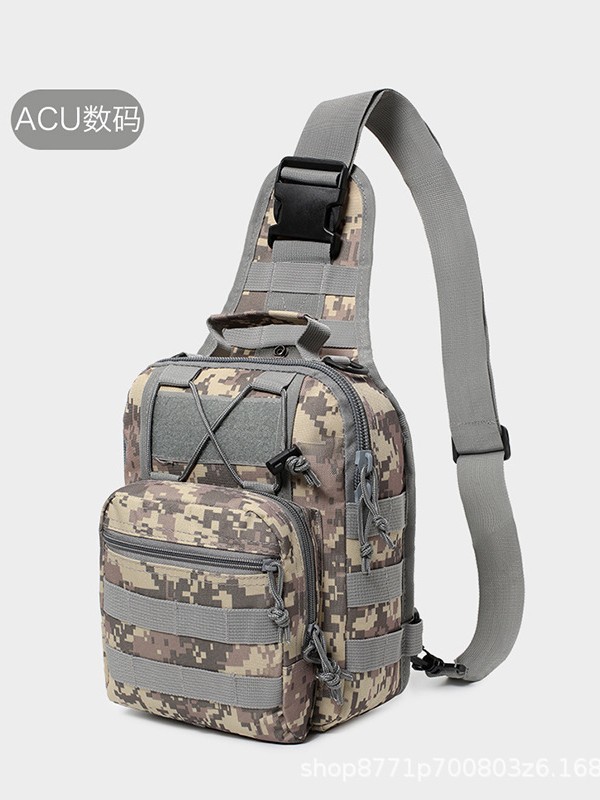 Outdoor Sports Men's Chest Bag Can Be Worn Diagonally, Multifunctional Hand-Held Crossbody Bag, Tactical Chest Bag, Wear-Resistant, Cross-Border Outdoor