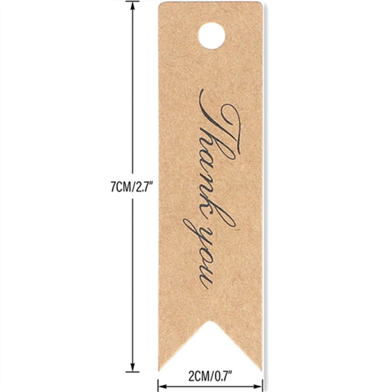 Brown Packing Paper Swallowtail Thank You Tag Baking Packaging Tag Card Christmas Decoration Message Label