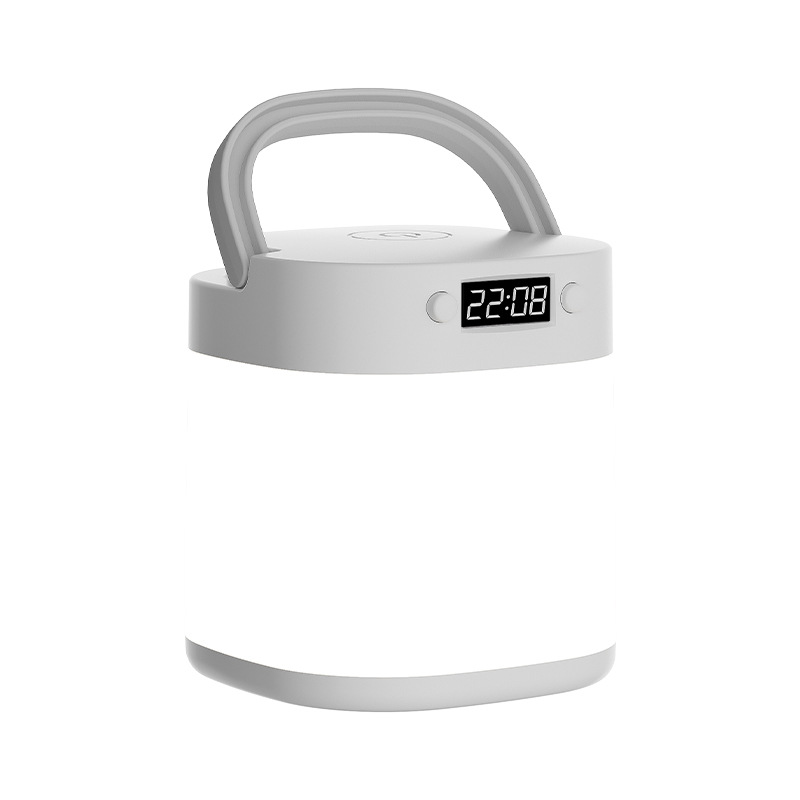 Rechargeable Bedroom Bedside Night Light with Clock Remote Control Led Lamp Table Lamp Three-Speed Color Temperature Student Eye Protection Lamp