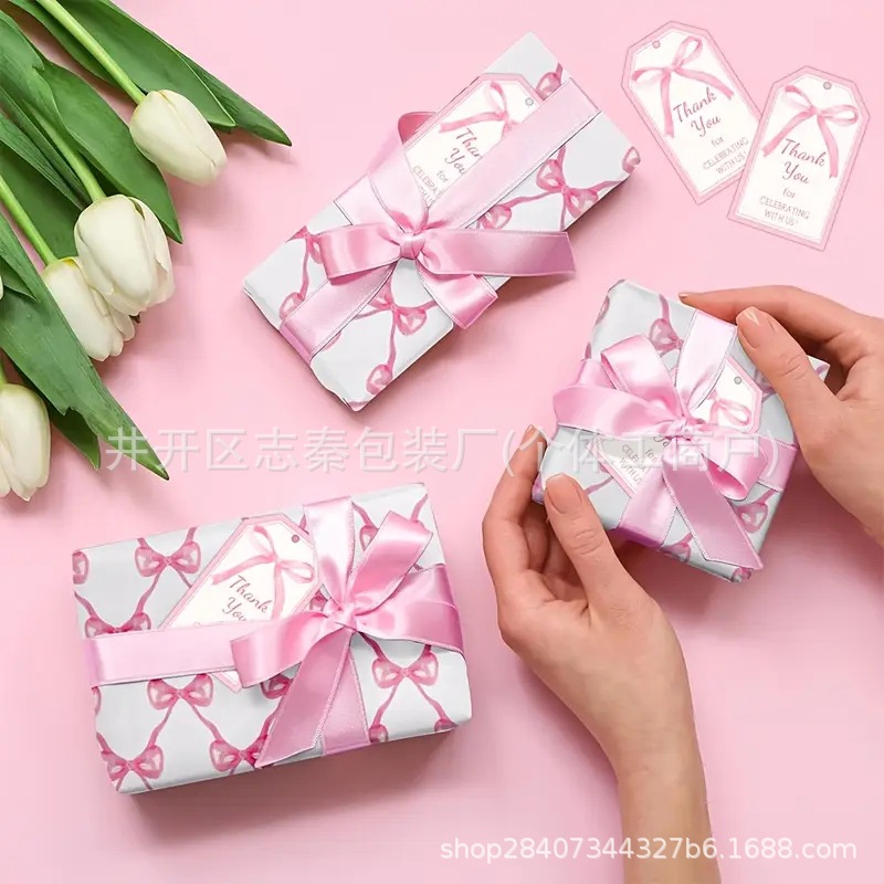 pink Butterfly Thank You Tag Birthday Party Anniversary Thank You Tag Gift Packaging Decoration Supplies