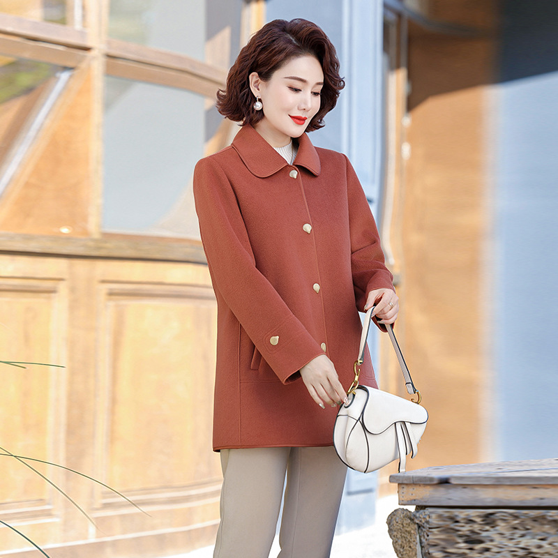 Qiao Yaying Mother's Long Cardigan Middle-aged Women's Spring and Autumn Fashion Windbreaker Coat Middle-aged and Old-aged Western Style Top