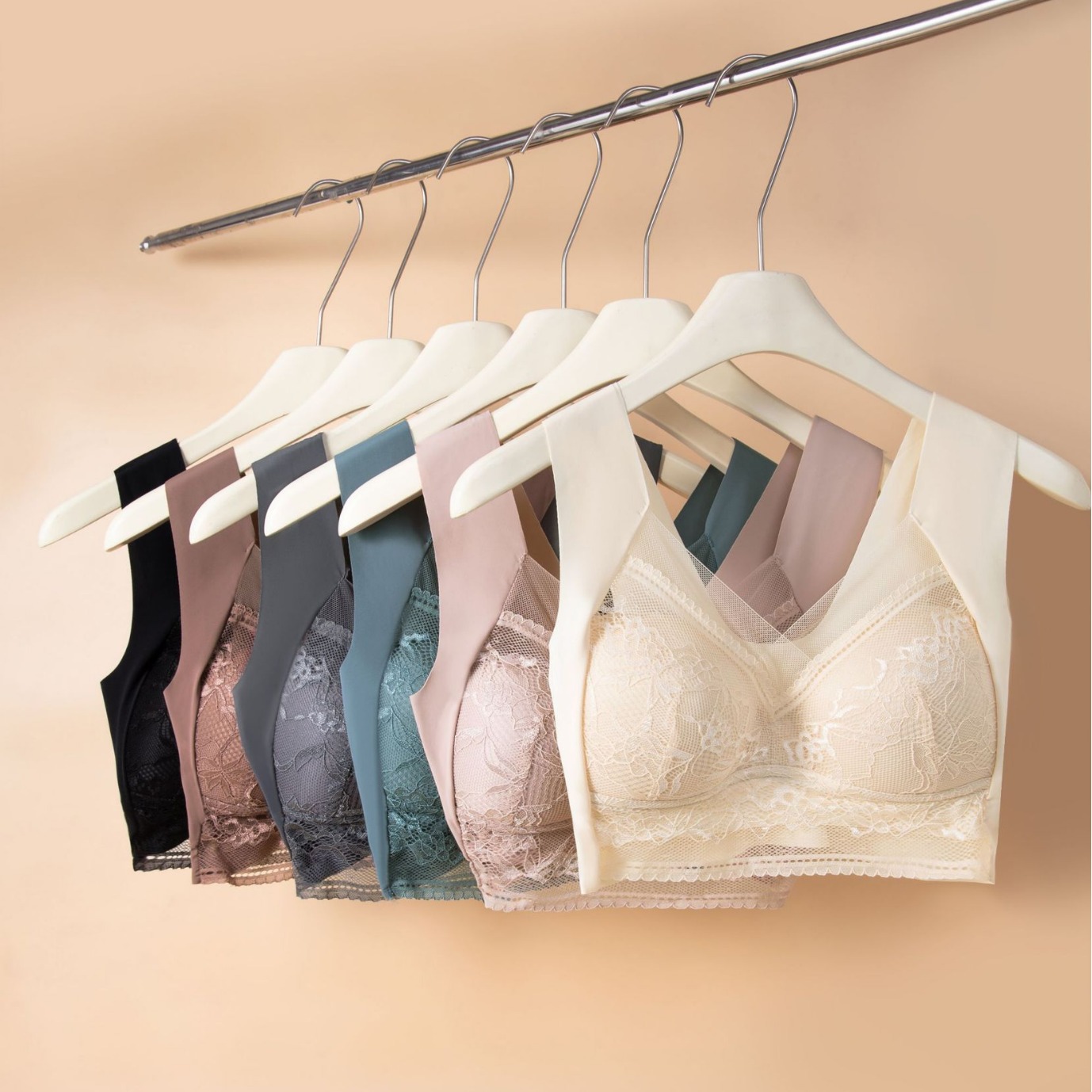 Cross-Border Plus-Size Lace Bra Seamless Vest for Women with Fixed Cups, Strapless, No Underwire, Beautiful Back, Ice Silk Sexy Lingerie