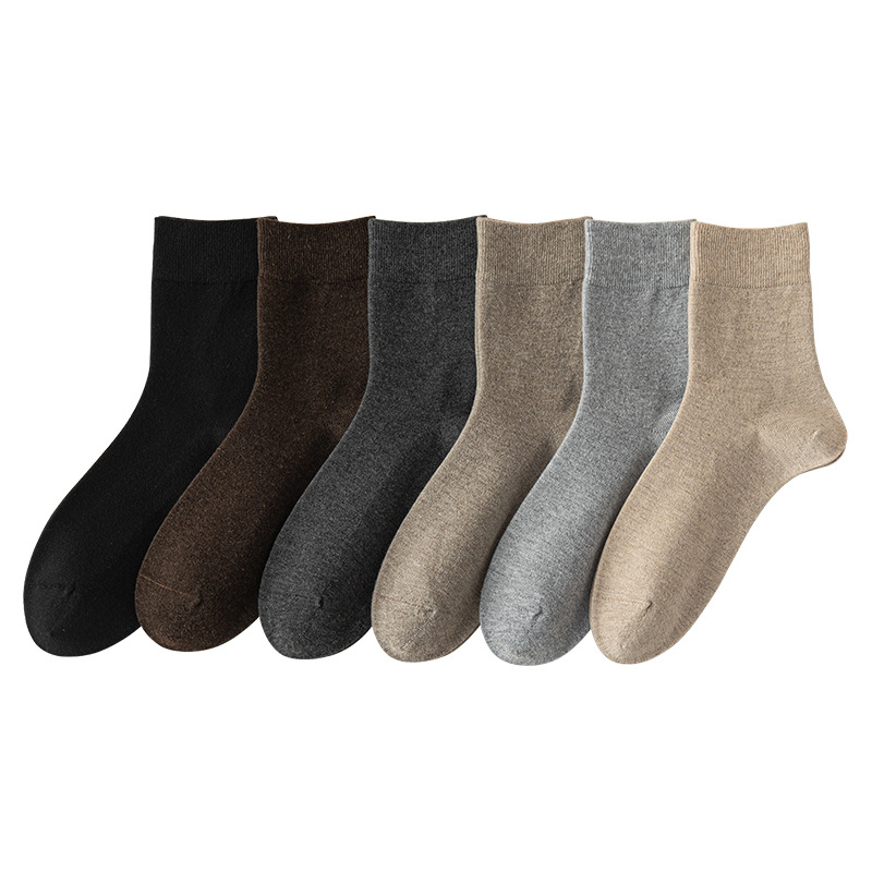 Wool Socks for Men, Autumn and Winter Warm Mid-Calf Socks, Men's Winter Fleece-Lined Thick Seamless Northeast Cashmere Men's Socks Wholesale