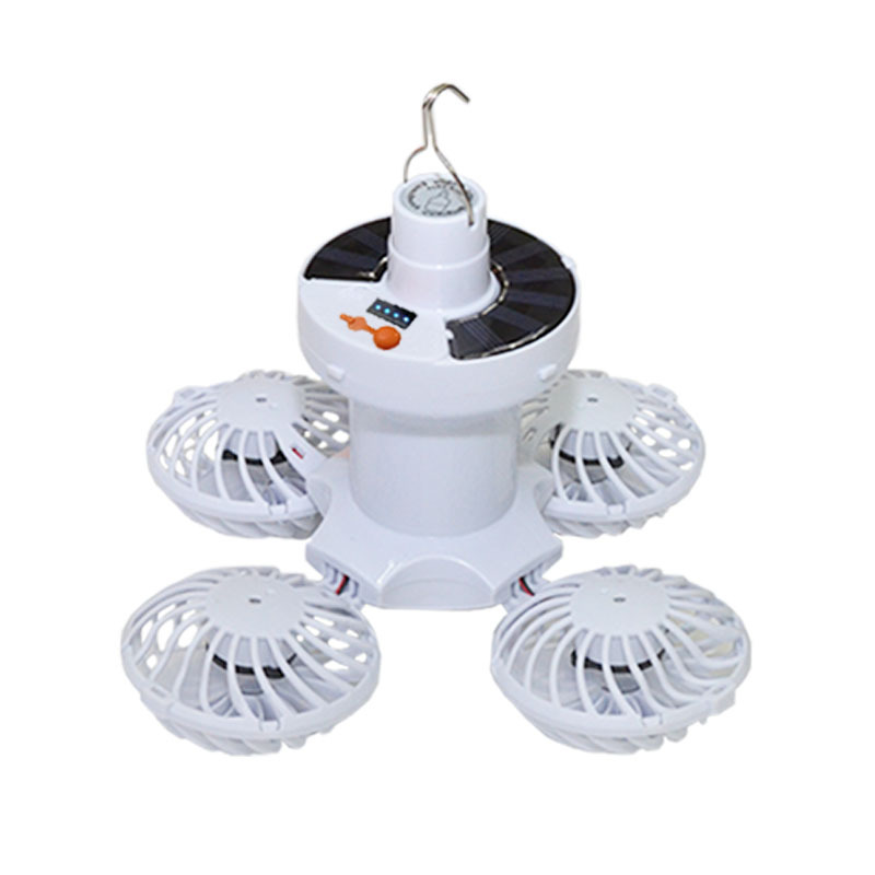 New Cross-Border Solar Fan Lamp E27 Screw Bedroom Dormitory Foldableable Led High Wind Silent Fan Lamp