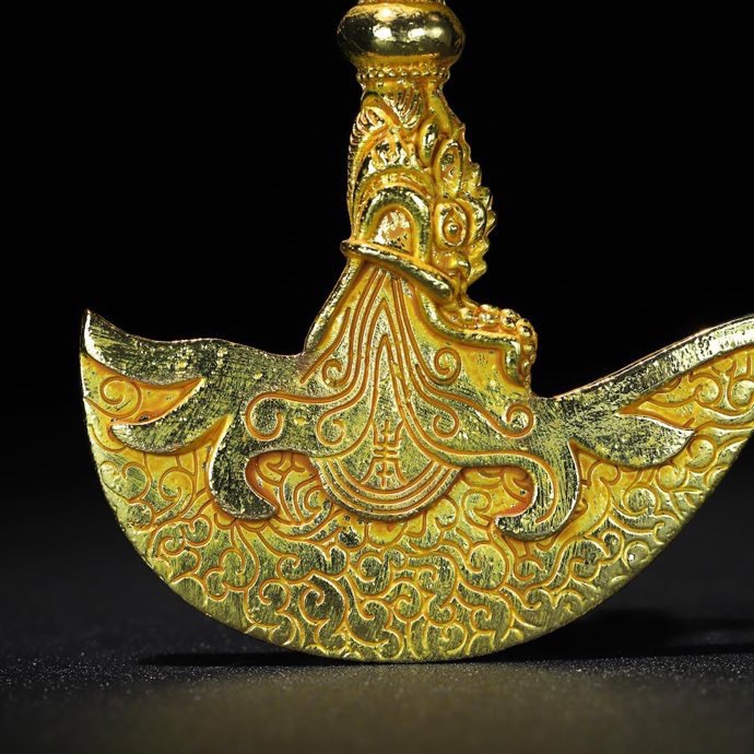 Daodao Xizang-Style Instruments Xizang-Style Large-Scale Ornaments Mizong Weide Gilt-Falling Magic Guillotine Vajra Pestle King Kong Large