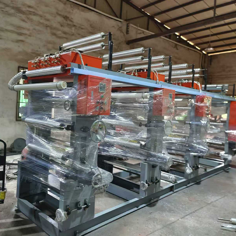 Automatic Printing Machine Model 800, 3-Color Shaft-Driven Coated Paper Printing Machine, Plastic Film Flexographic Pe Plastic Bag Printing Machine