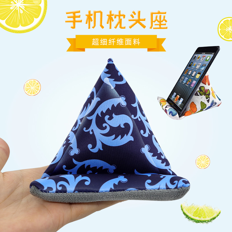 Microfiber sandbag Fabric mobile phone holder creative cartoon mobile phone holder office lazy triangle bracket