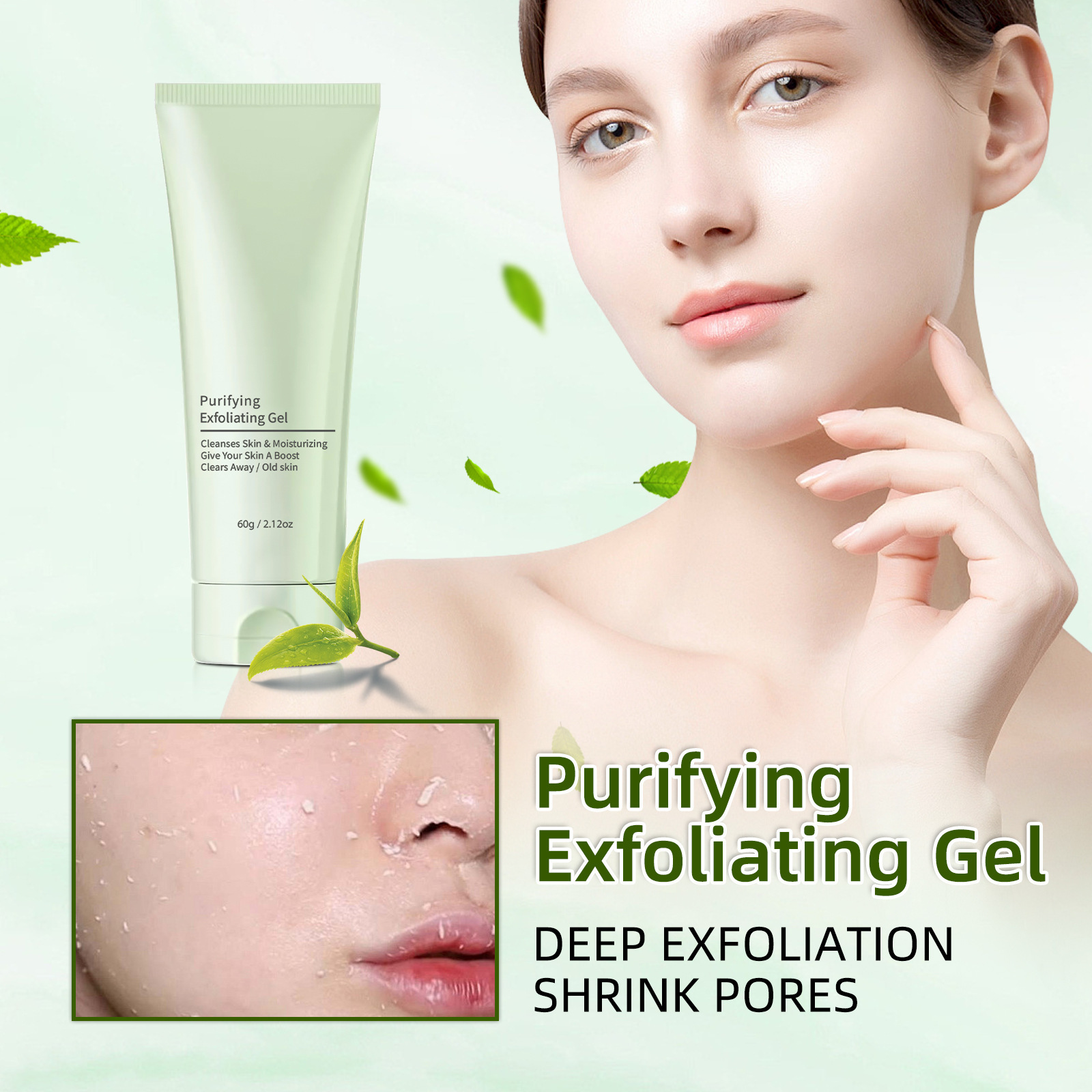 Cross-Border Customized Exfoliating Gel to Remove Dead Skin, Deep Clean Pores, Rub Mud on Facial Skin, Refresh and Moisturize