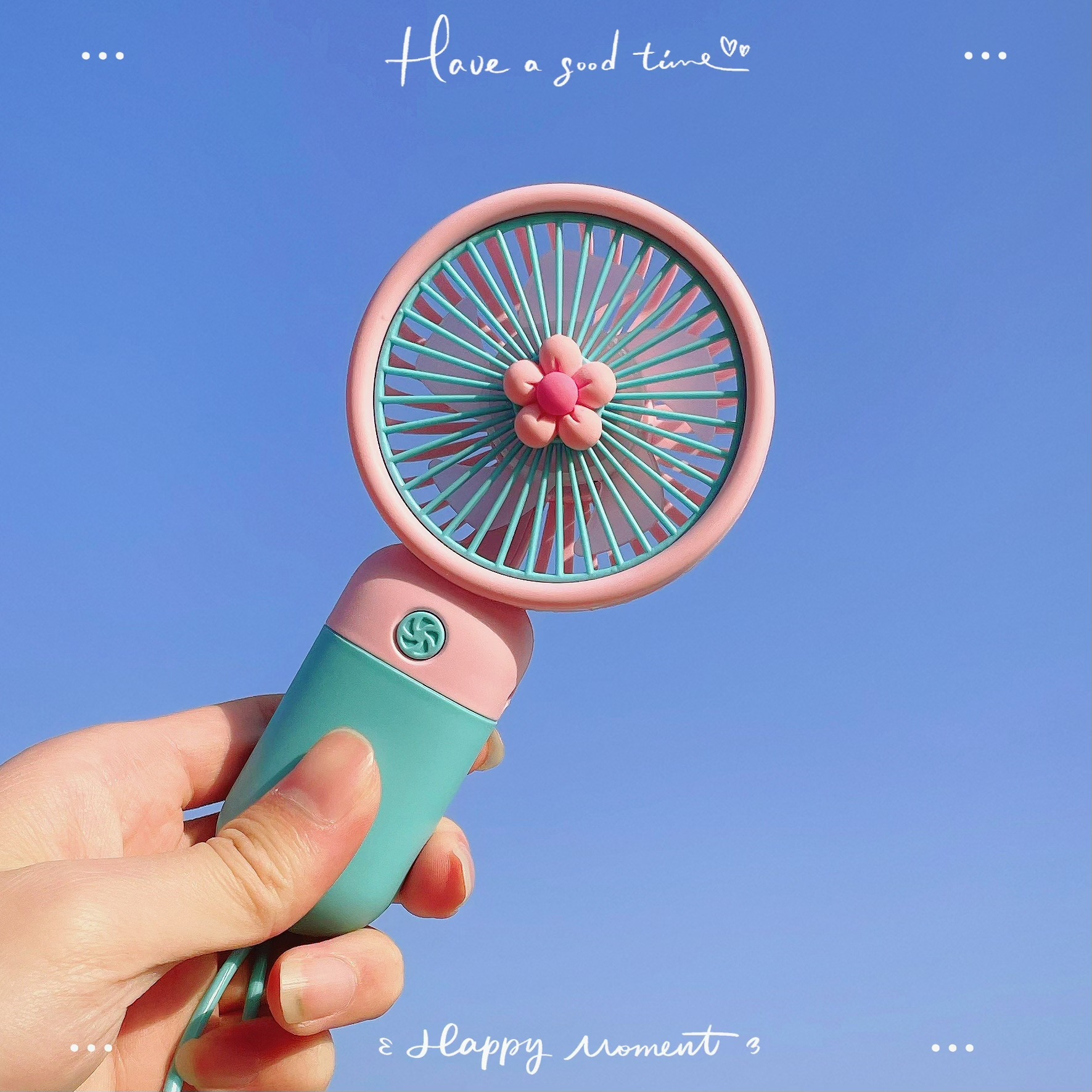 Cross-border explosions handheld small fan flower cartoon usb desktop mini portable fan student gifts wholesale