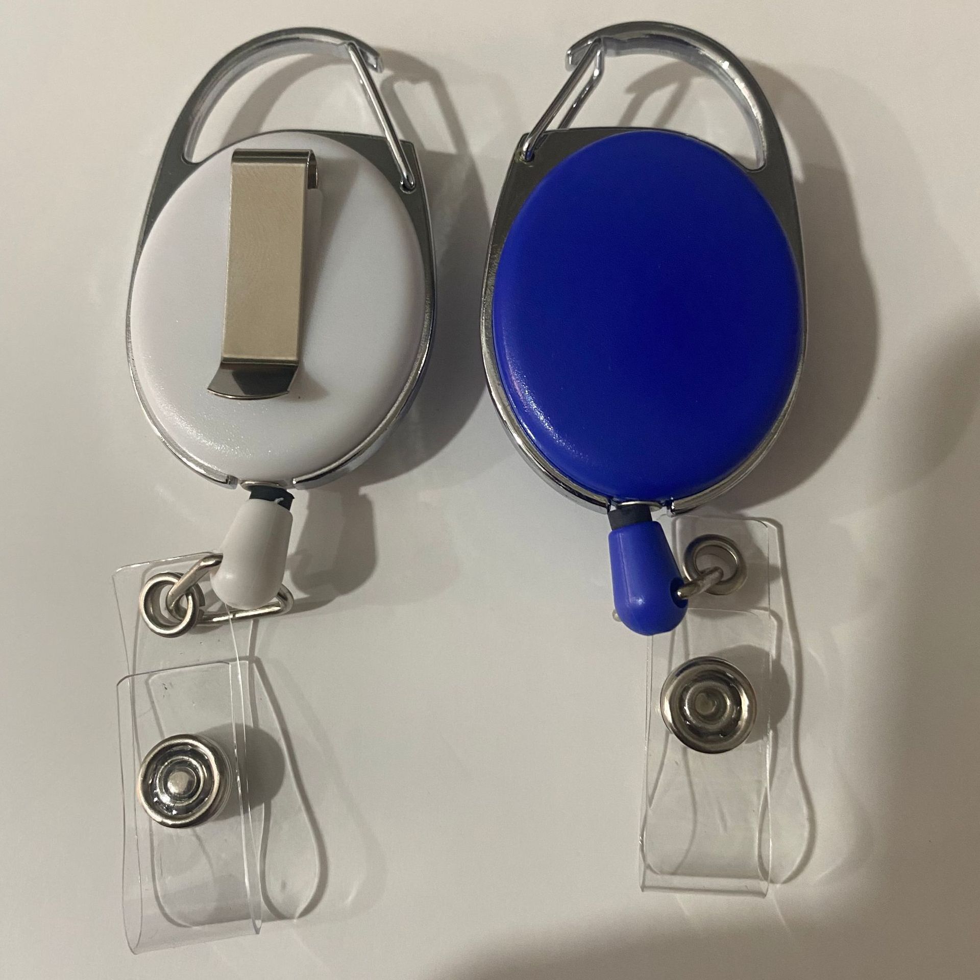 Easy pull buckle metal telescopic buckle zinc alloy easy pull keychain anti-lost certificate anti-lost Oval frosted wire puller