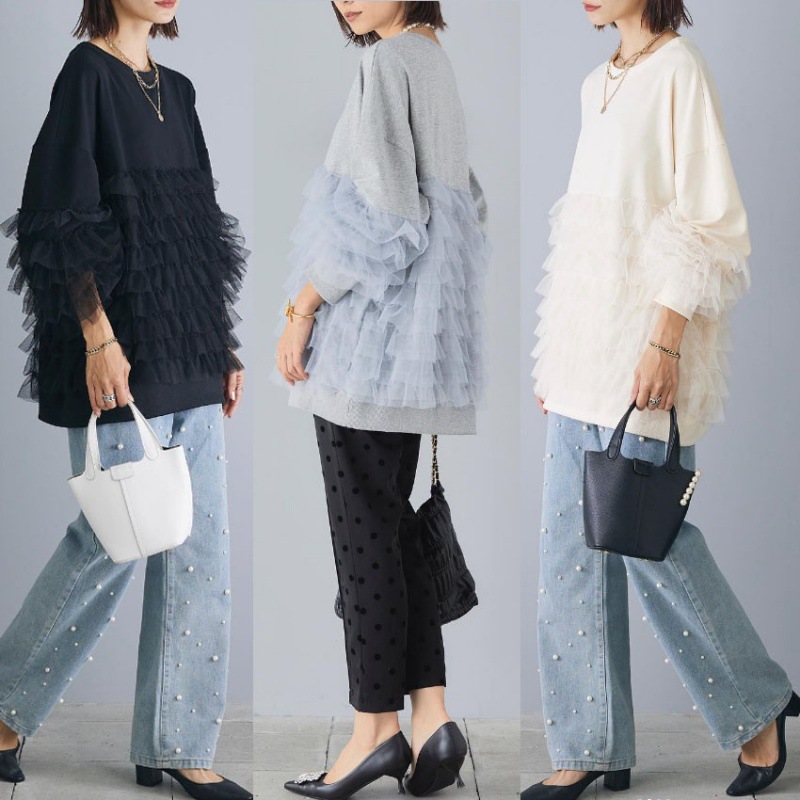 Кросс-культурный комплект, японский и корейский стиль, осень-зима, свободная толстовка и джинсы с бусинами