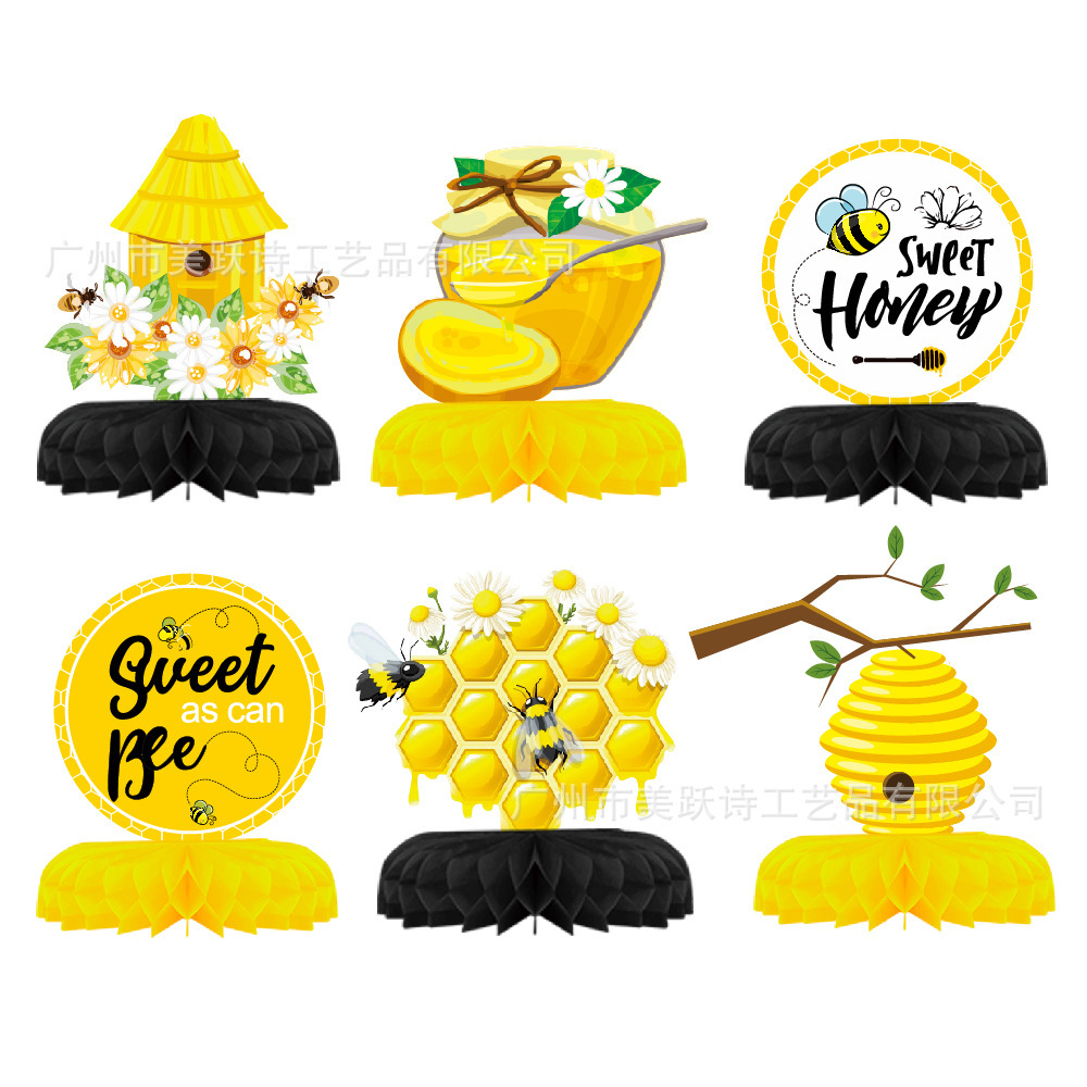 Manufacturer Customized Birthday Party Decoration Honeycomb Ornaments Easter Halloween Theme Honeycomb Table Customization