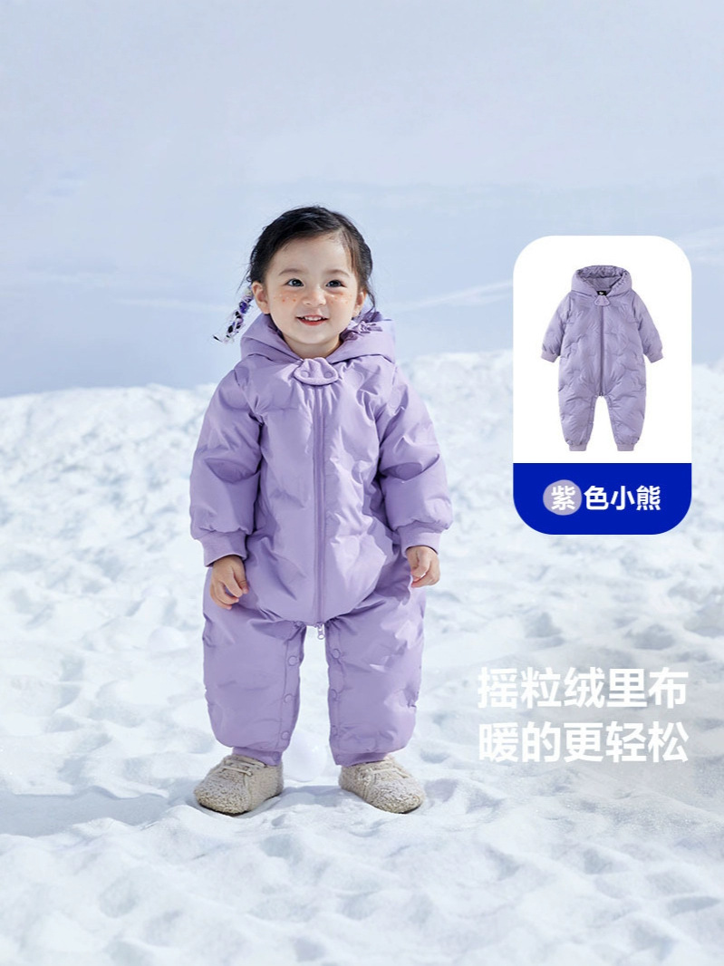 Комбинезон для младенцев с флисовой подкладкой, утепленная одежда для ползания