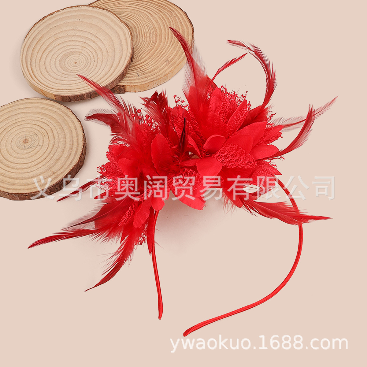 European and American Explosions Amazon Feather Headwear Bridal Mesh Hair Accessories Party Prom Topper Jockey Club Headband Hair Accessories