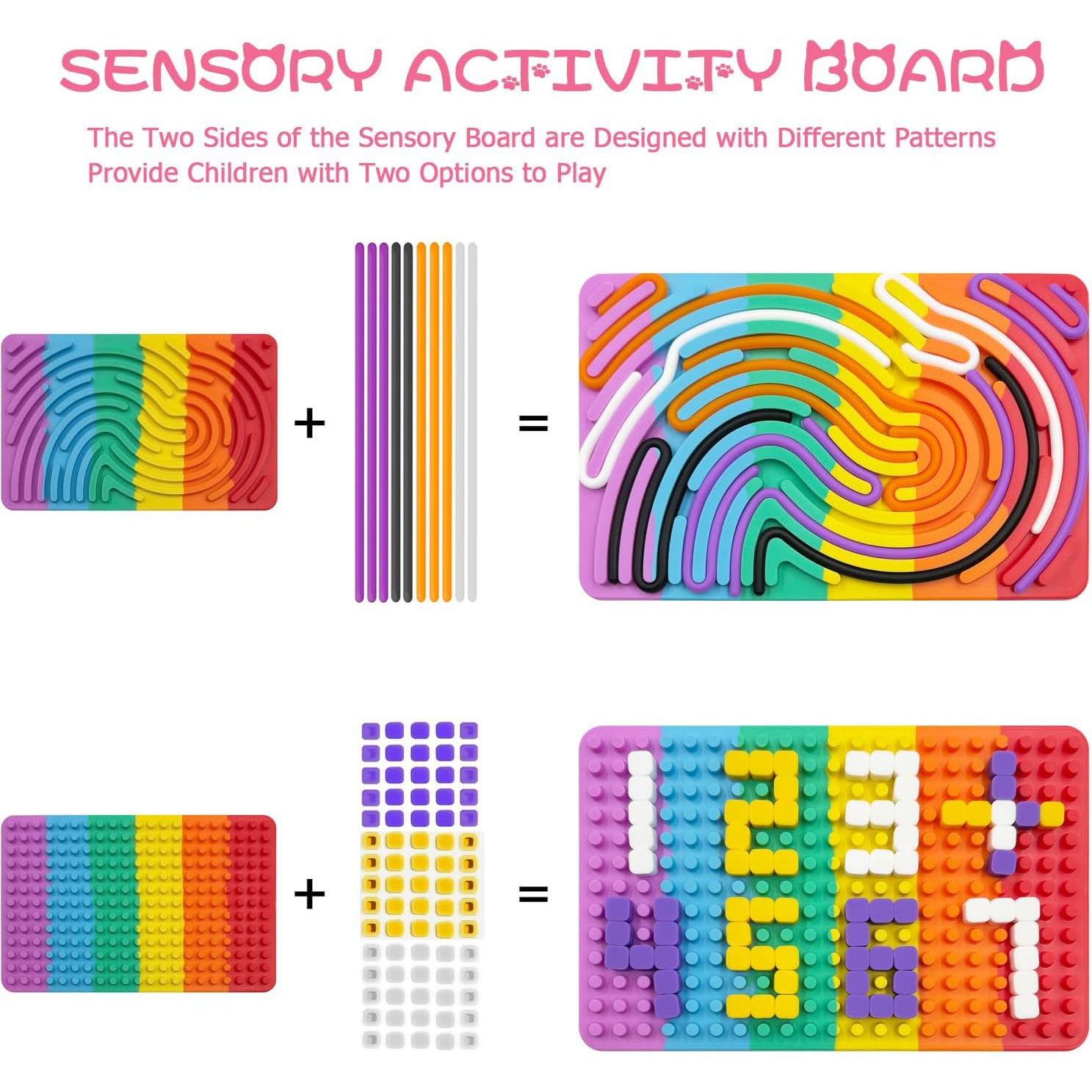 Cross-Border Hot-Selling Sensory Activity Board Silicone Sensory Activity Board Kidsren's Educational and Stress-Relieving Toys