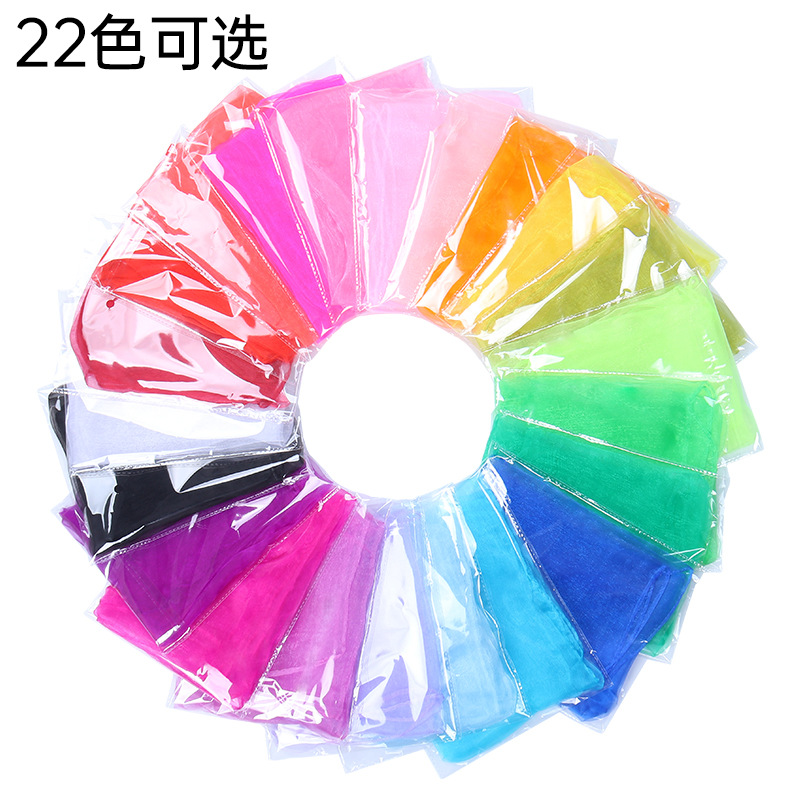 60cm solid color chiffon scarf children dance performance Magic small silk scarf square scarf nylon game scarf wholesale
