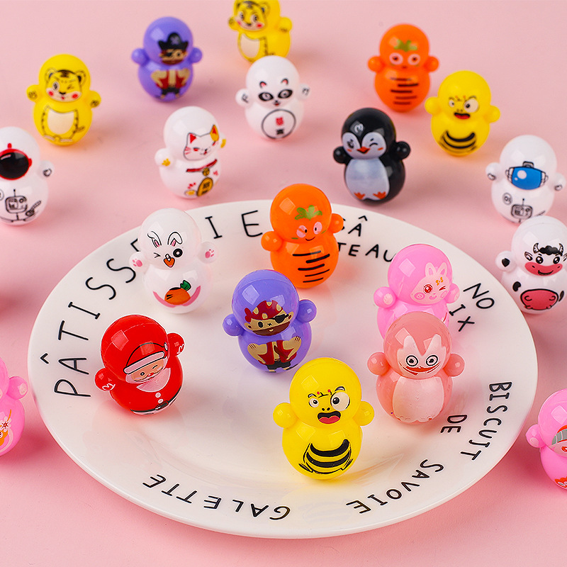 Shake Tone Same Style Cute Tumbler Blue Fatty Toy Internet-famous Toy Tumbler Cartoon Gashapon Kindergarten Prize