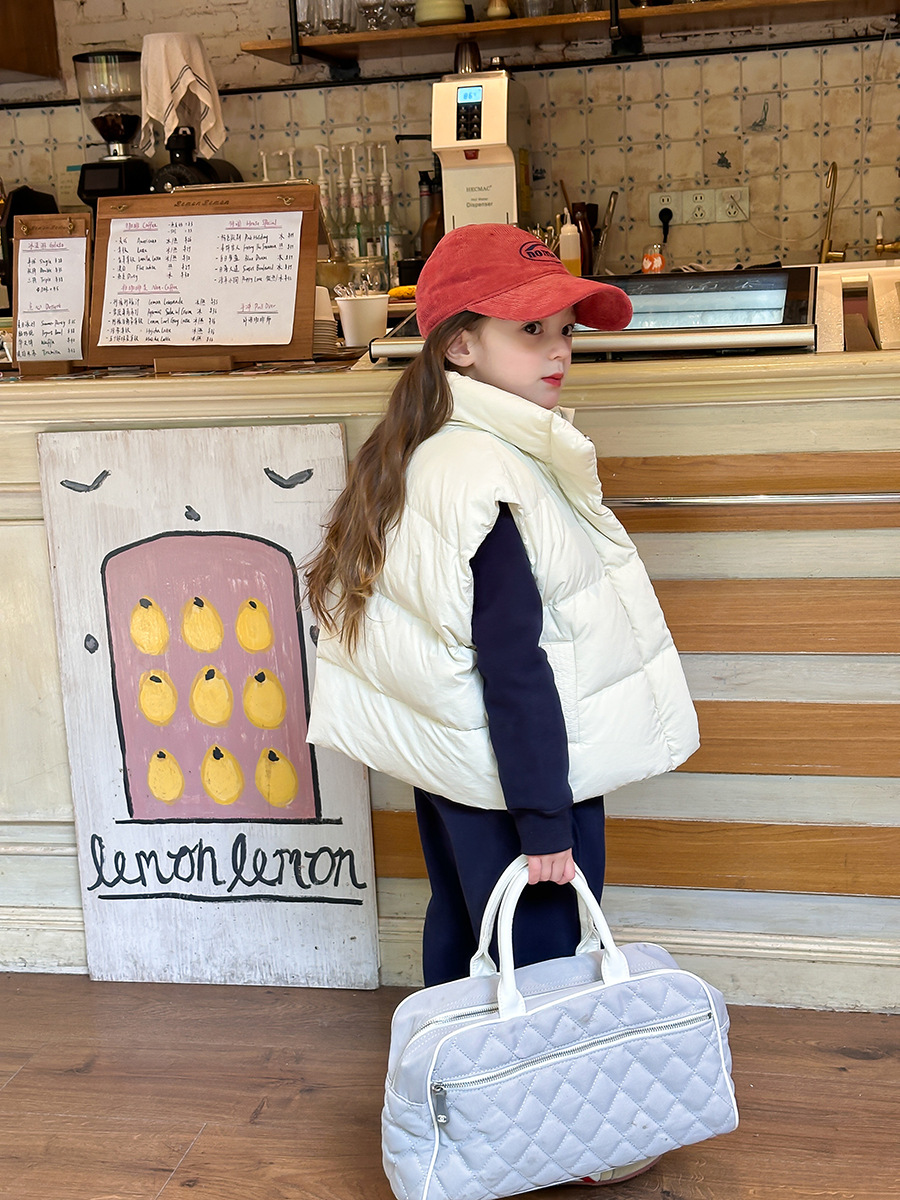 [Clearance Item] Boys and Girls Baby Casual Korean Style Fashionable New National Standard 90% down Stand Collar down Vest