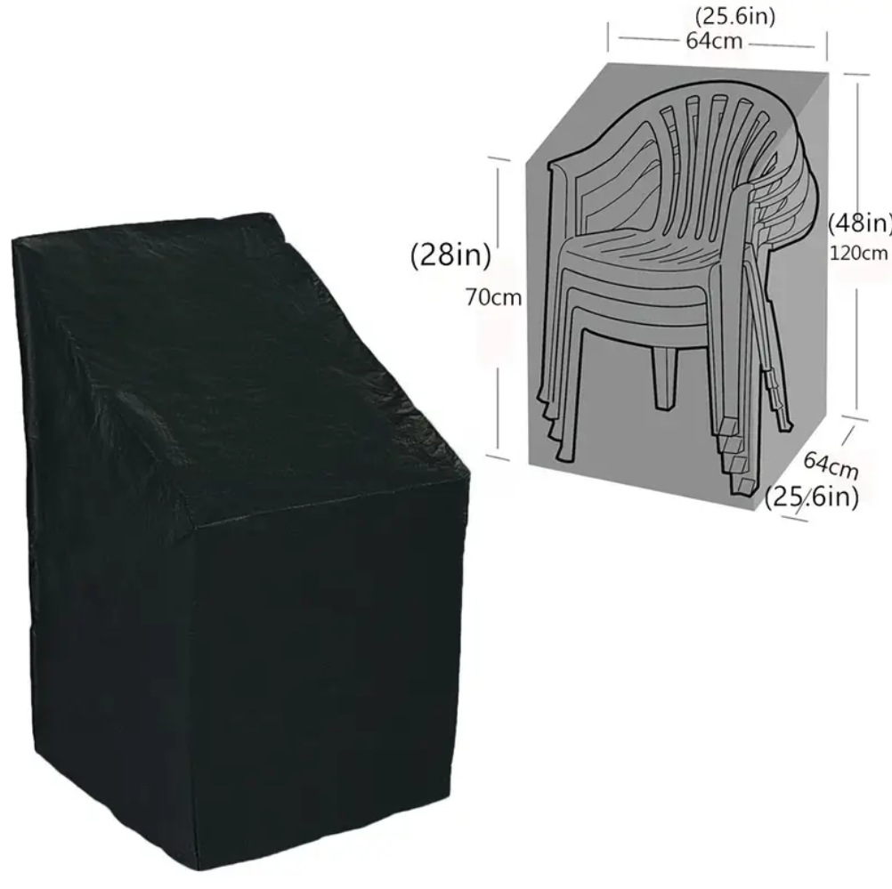 Waterproof rainproof dustproof sunscreen cover protect your outdoor furniture 210D Oxford cloth black TEMU hot sale cover