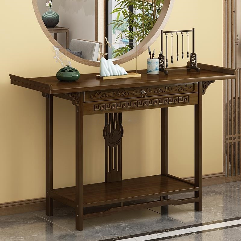 New Chinese-style Entrance Table Living Room Wall Table Solid Wood Chinese-style Entrance Table Household Long Table Home Table