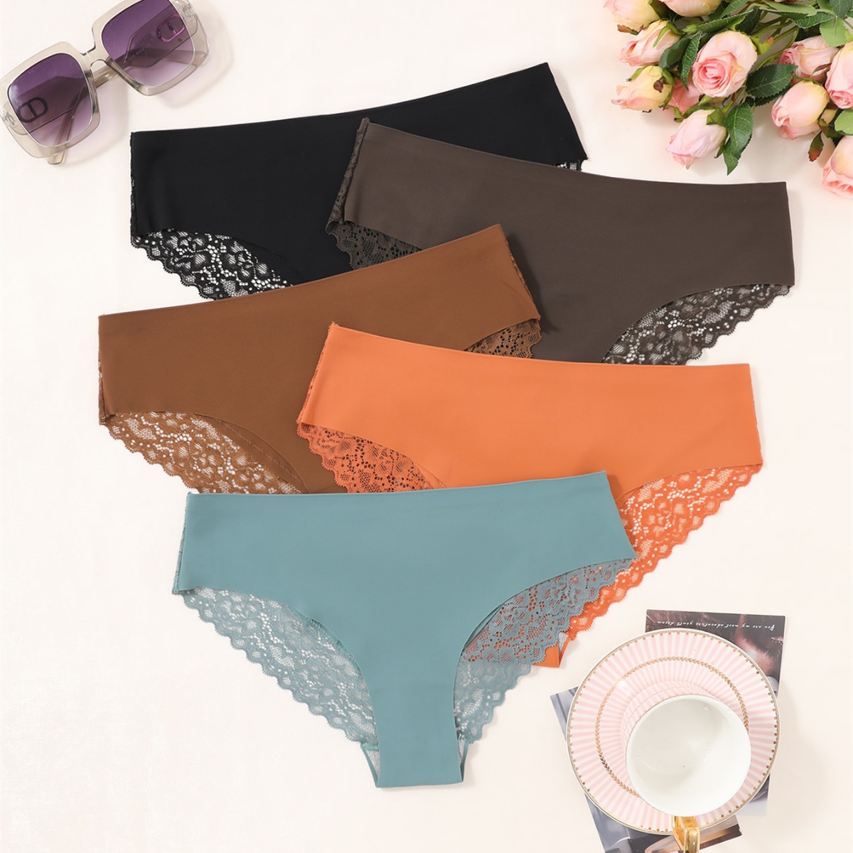 Бесшовные стринги, комфортные, дышащие, однотонные