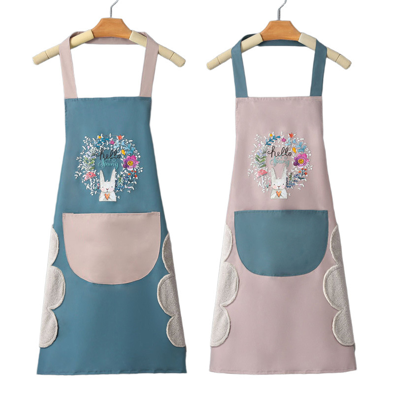 A Minimum Batch of Pvc Apron Custom-Made Kitchen Household High-Looking Women's Waterproof and Oil-Proof Half-Length Apron Cooking Sleeves