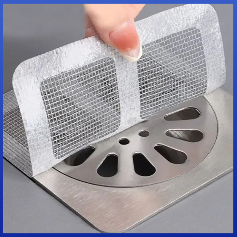 Disposable Tian Zi grid floor drain stickers screen window leak Patch Kitchen Bathroom floor drain hair anti-blocking artifact floor drain stickers