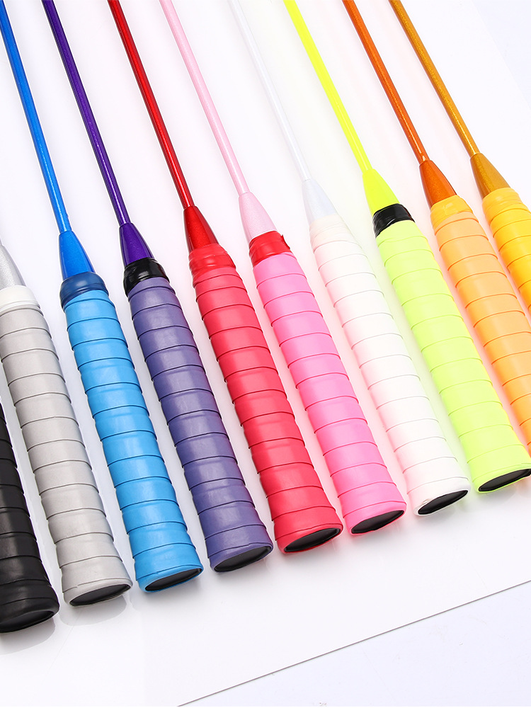 Wholesale badminton racket elastic perforated flat hand glue tennis racket fish pole table tennis racket PU leather keel sweat band