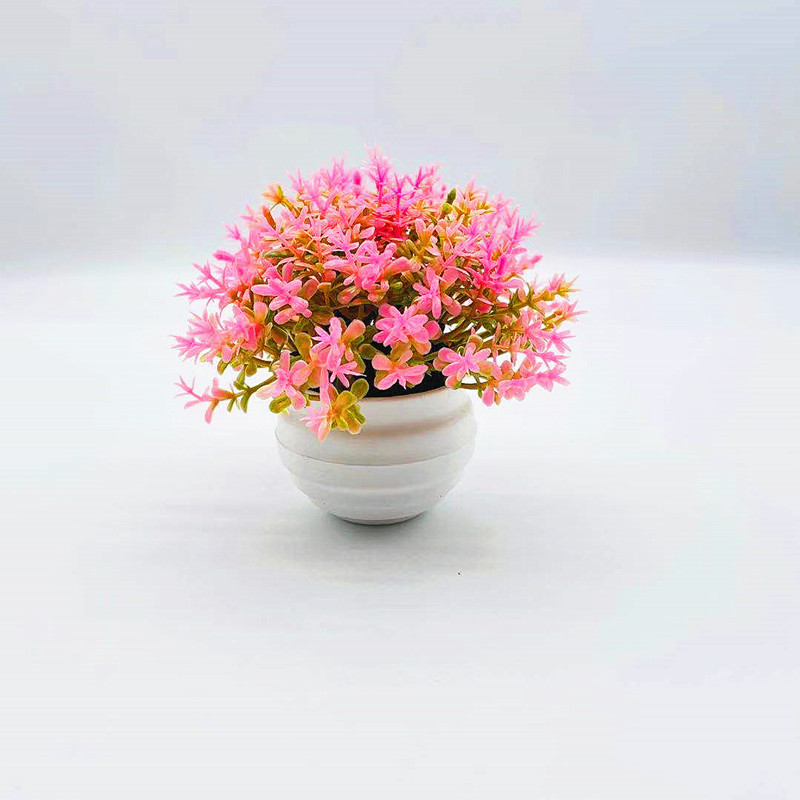 Simulated Potted Fake Flower Bonsai Artificial Flower Small Ornaments Simulated Green Plant Small Bonsai 31 Mesh Four-Legged Grass Small Hemisphere