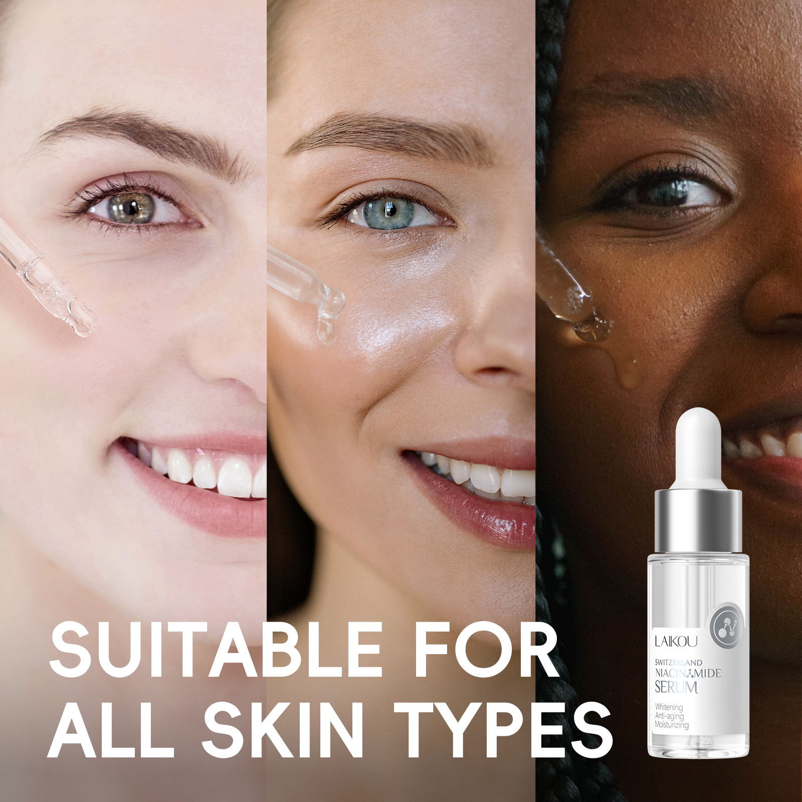 LAIKOU Swiss Nicotinamide Essence 17ml Sodium Hyaluronate Moisturizing and Hydrating Cross-border Factory Supply