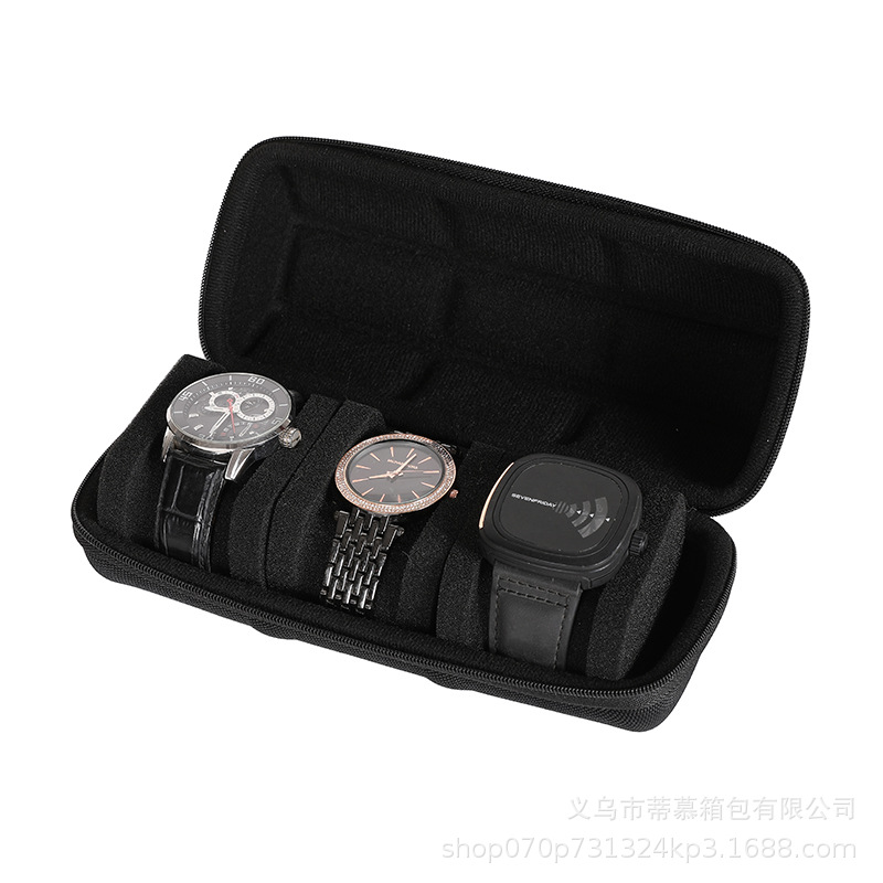 Portable Watch Storage Bag Suitable for Apple Huawei Multi-Card Smart Watch Storage Box with Sponge Inner Storage