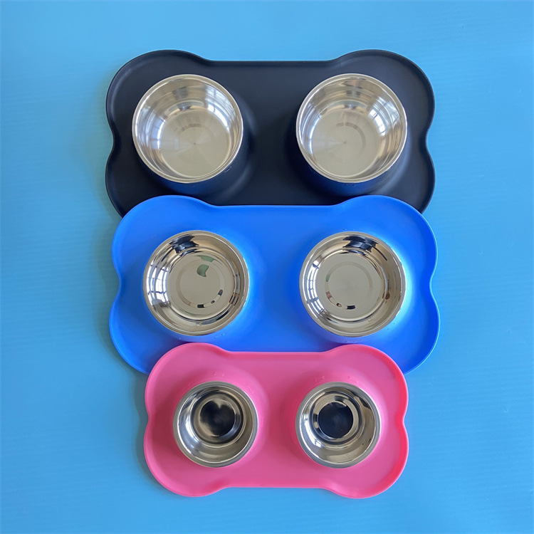 Силиконовая миска для домашних животных с присосками противопроливная миска для собак и кошек съемная нержавеющая сталь с фиксированным логотипом