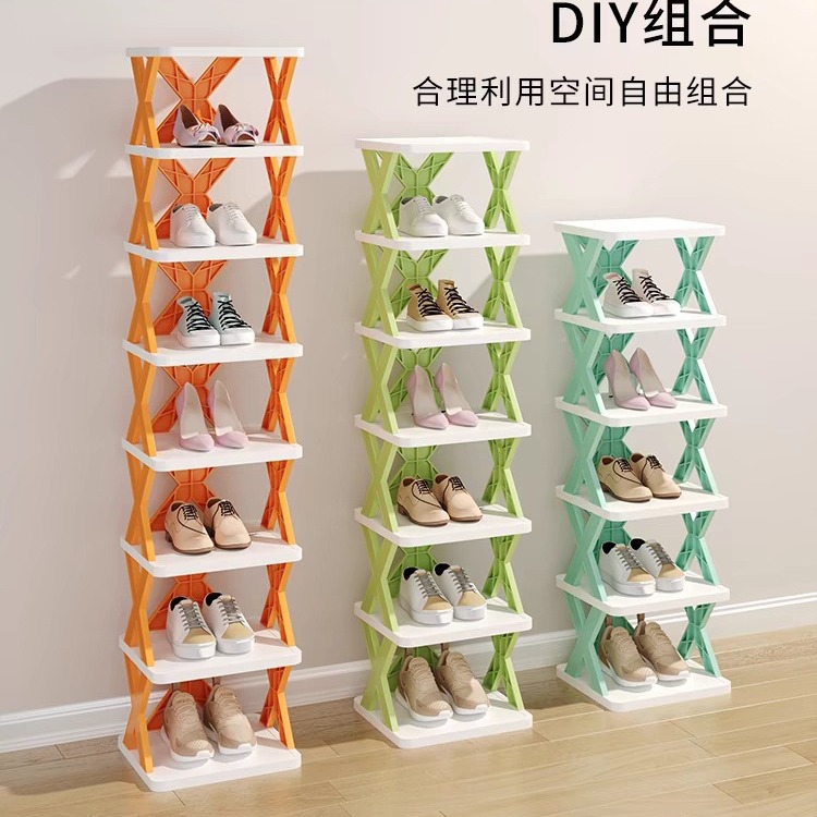 Многоуровневый складной обувной шкаф, простой пластиковый, для хранения обуви в гостиной, общежитии, спальне