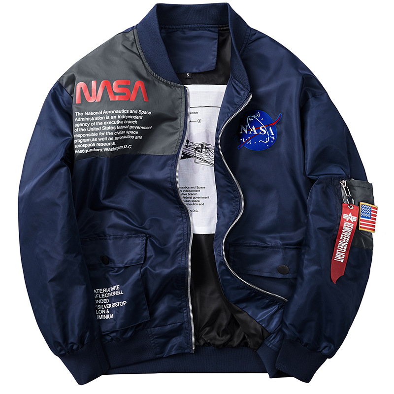 nasa Joint ma1 bomber jacket male astronaut frock coat men's and Women's Air Force One jacket European Station