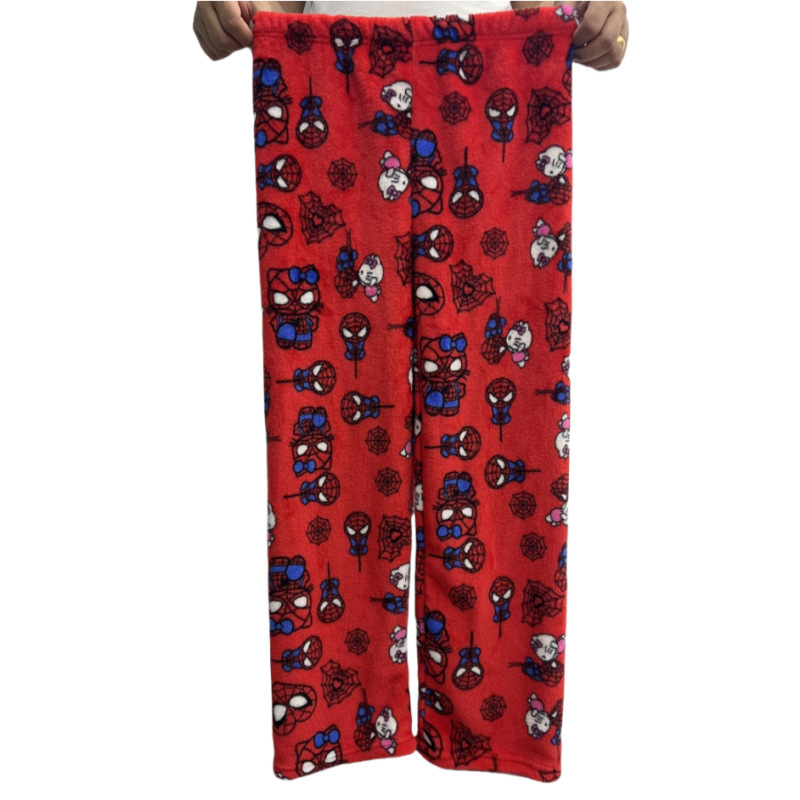 Amazon Flannel Pajama Pants Women's Autumn and Winter Flannel Loose New Home Casual Warm Pants for Outer Wear