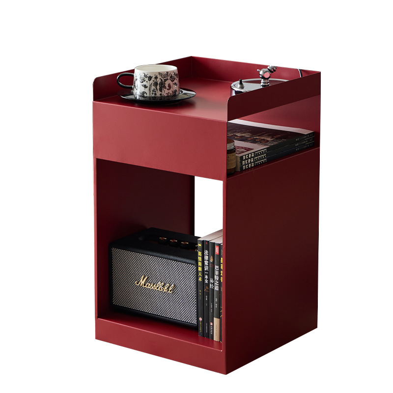 Small Four Mobile Side Table Living Room Home Internet Celebrity Coffee Table Bedroom Middle Ancient Bedside Table Movable Cart Sofa Side Cabinet