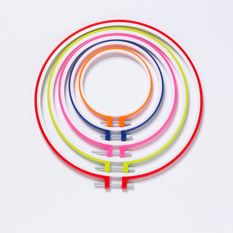 Metal Head Color Embroidery Stretch Set Macaron Color Embroidery Ring Dream Catcher Net New Material Cross-stitch Stretch DIY Fan Frame