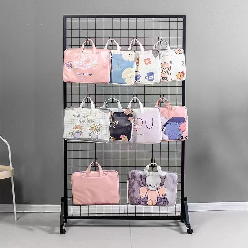 Street Stall Toy Decoration Storage Mobile Rack Floor-Standing Grid Display Rack Iron Painting Work Exhibition Rack
