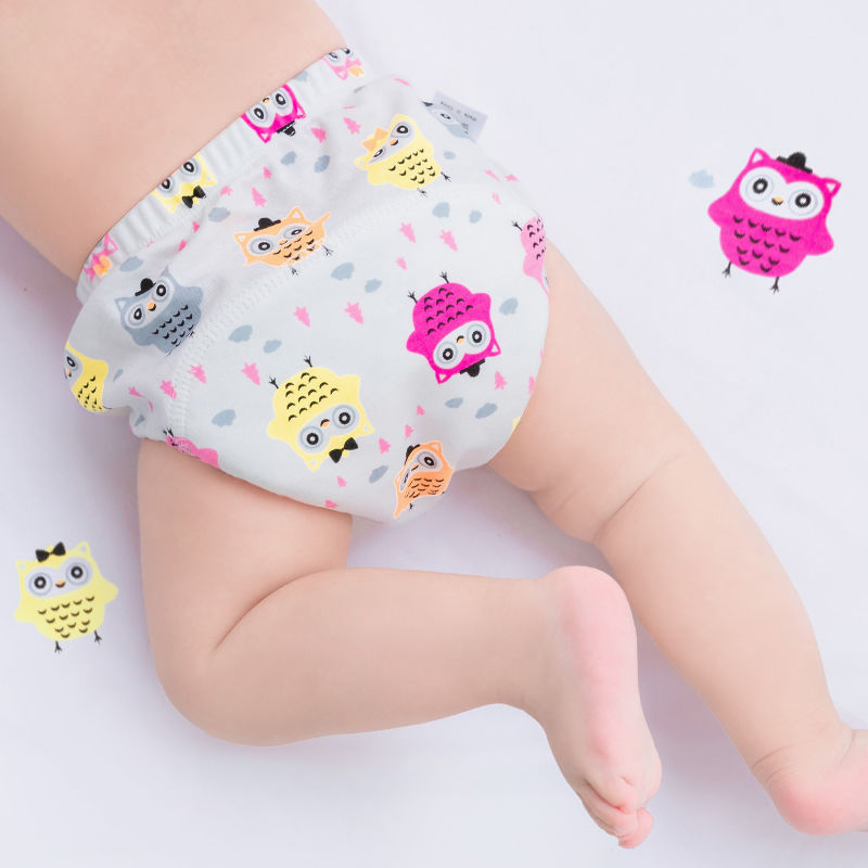 Auman Infant Learning Pants Breathable Training Pants Baby Diaper Pocket Toilet Urine Pants Crotch Waterproof Diaper Pants