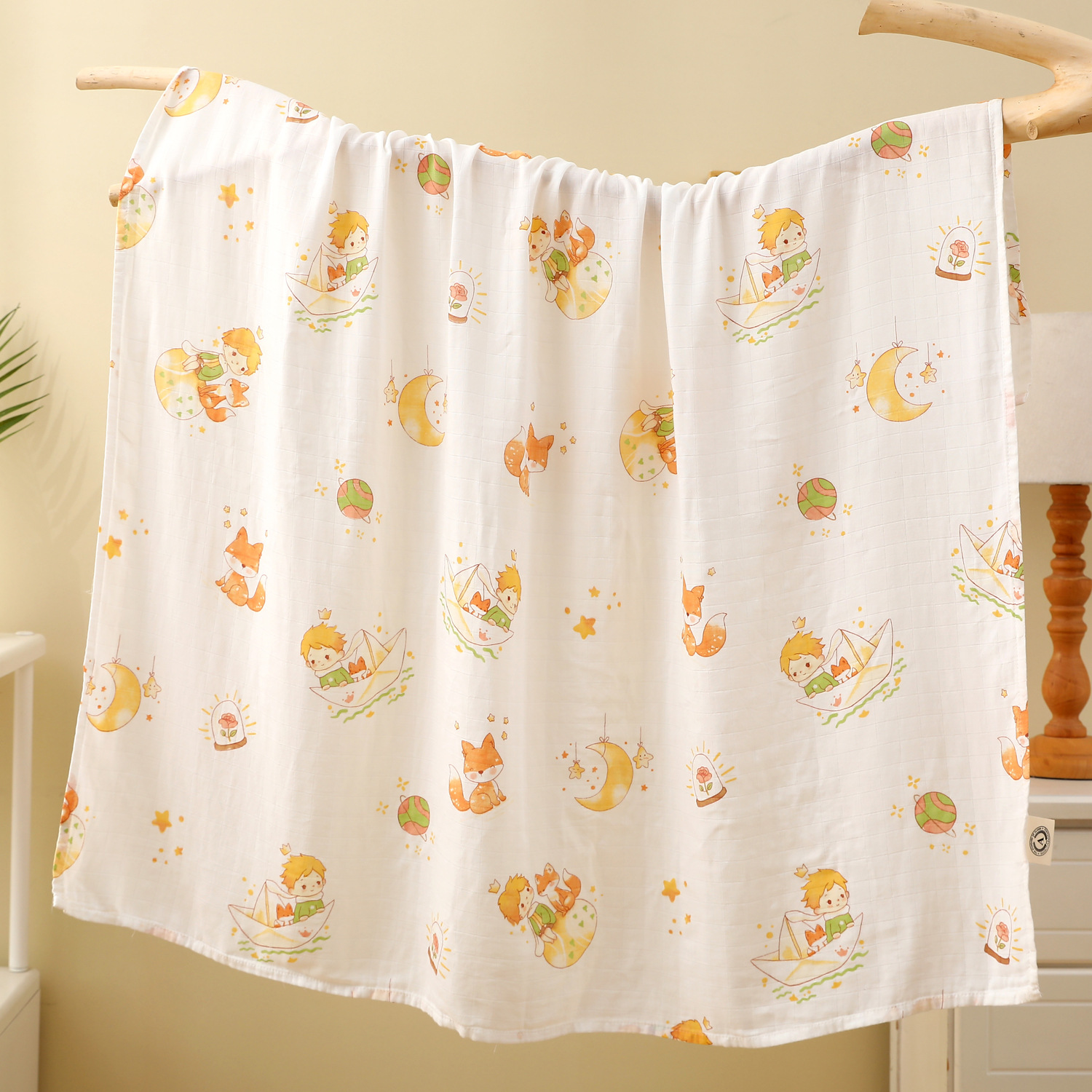 Newborn Cool Bamboo Cotton Cover Blanket Baby Gauze Nap Blanket Sunshade Swaddling Anti-startling Cover Blanket Baby Wrapping Towel