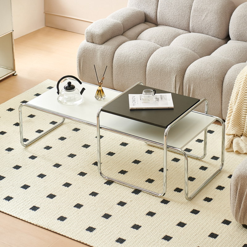 Side Table Combination Living Room Home Small Apartment Coffee Table Cream Style Rectangular Telescopic Small Tea Table Creative Medieval Set Table
