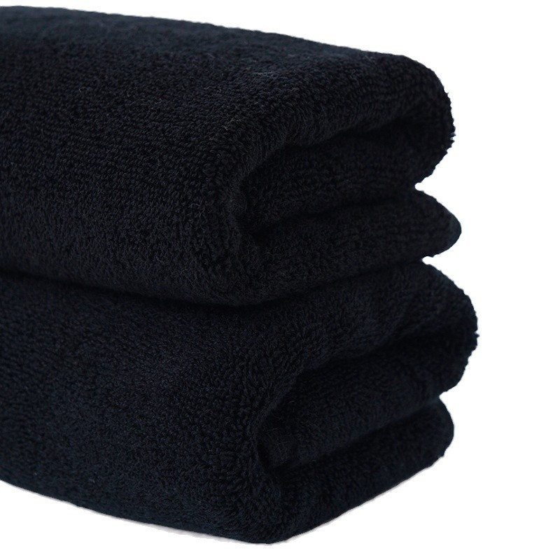 Towel Black Cotton Black Towel Printable logo Foreign Trade Export Black Bath Towel Set Towel Sports Fitness Towel