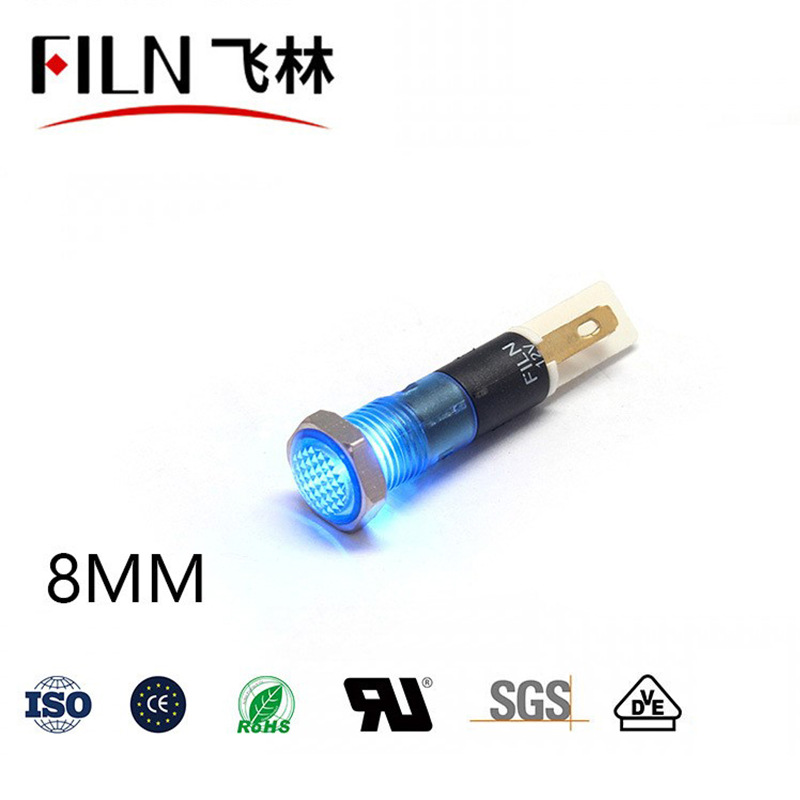 8mm Plastic Pin Indicator Light Led Equipment Signal Lamp 12V220V (Fl1P-8Nj-1) High Brightness