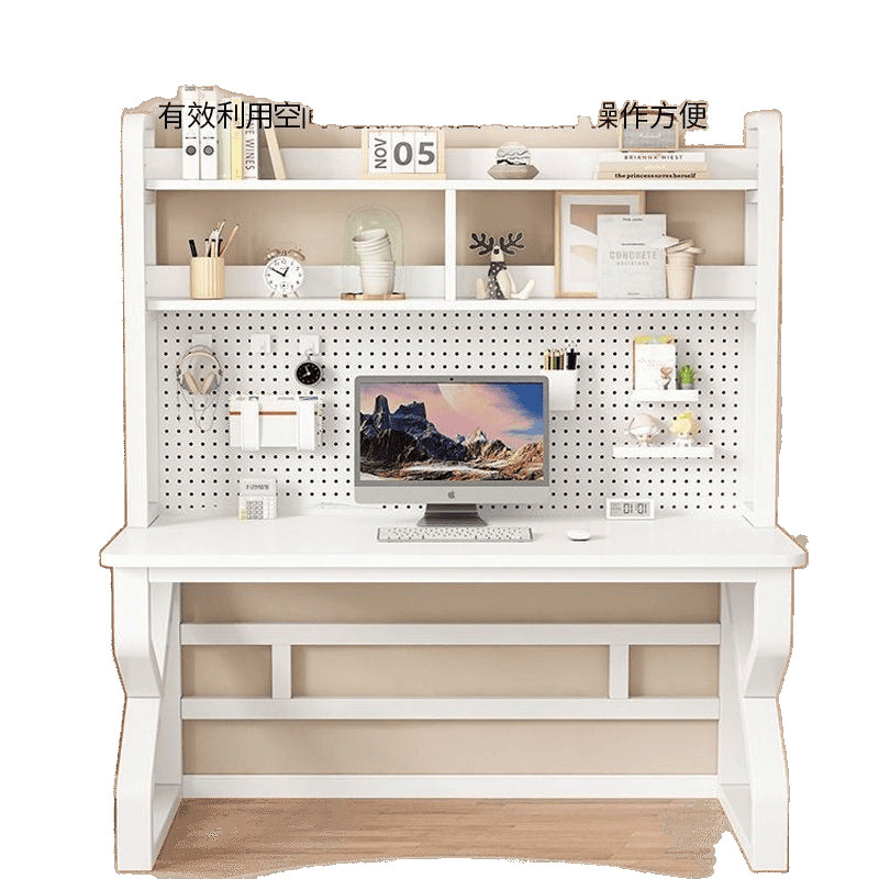 Study Table Computer Table Perforated Board Bedroom Desktop Home Small Apartment Desk Bookshelf Integrated Corner Table