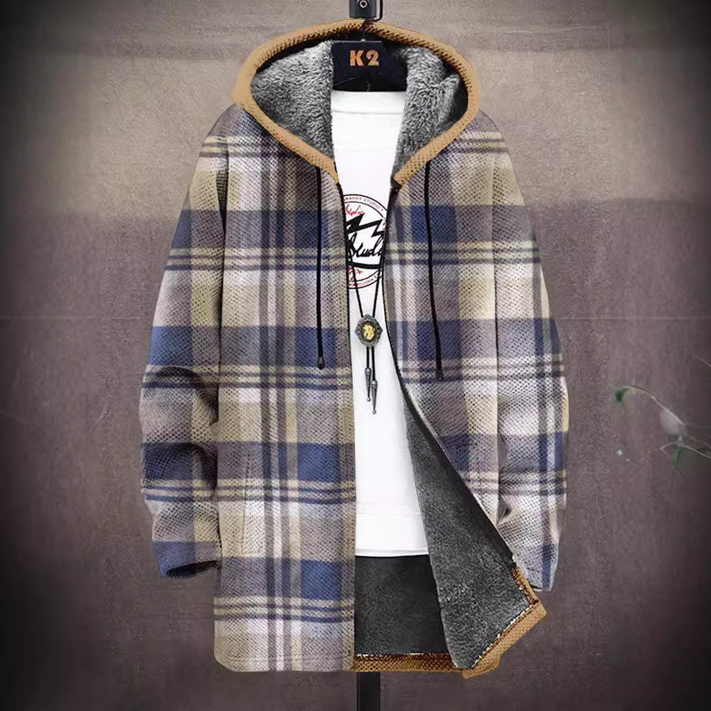 2024 new fashion digital printing fleece-lined men's coat 2024